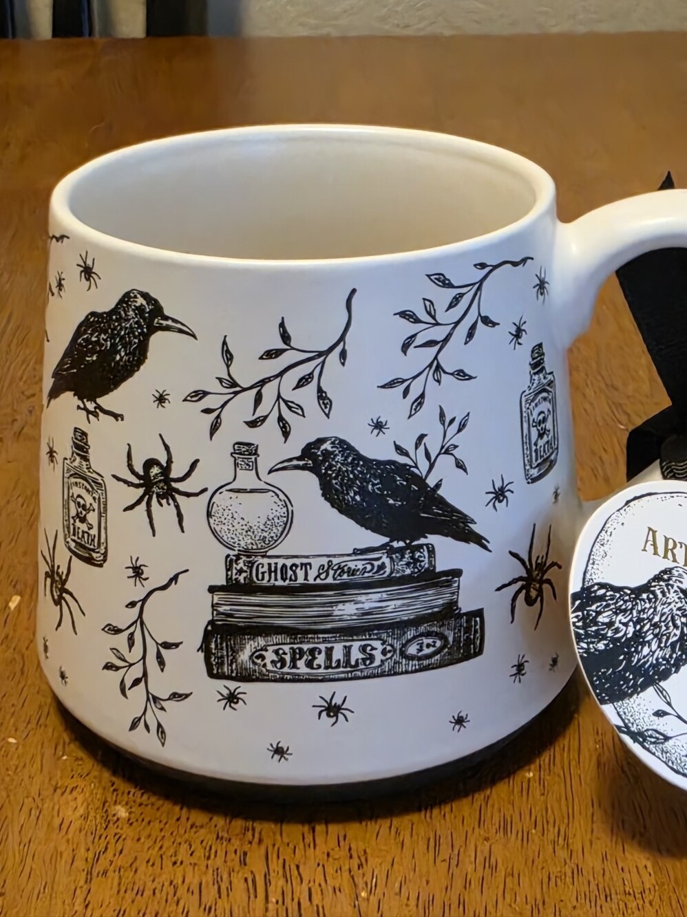 Witch Spells Apothecary Raven Ceramic Mug Artisanal NWT 20oz